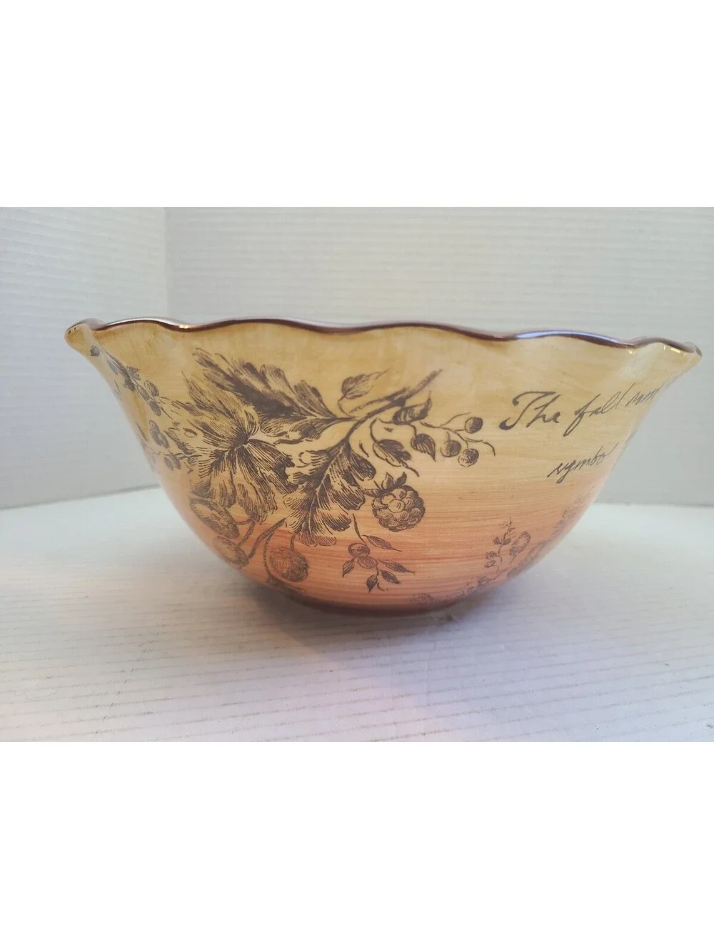 Maxcera Corp Strolling Rooster Hand Painted Serving Bowl Tuscan Farmhouse